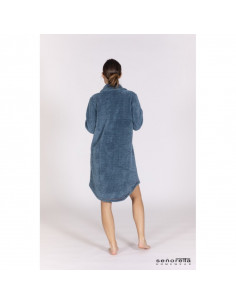 BATA SEÑORETTA BOTONES AZUL 2